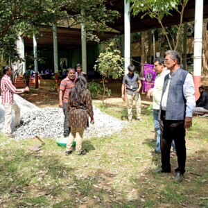 Intern student rain water harvesting activity at MEI Polytechnic college